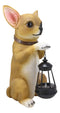 Ebros Gift Chihuahua Dog On Two Legs Statue with Solar LED Lantern Lamp 14" Tall