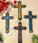 Pack of 4 Rustic Western Inspirational Christian Bible Verses Wall Crosses Decor