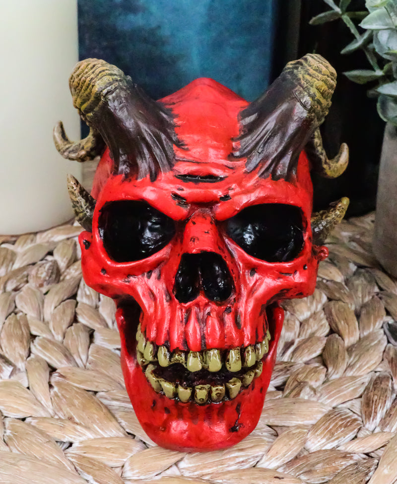 Day of The Dead El Diablo Horned Devil Skull Statue Hell Spawned Imp Ram Demon