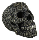 Vintage Bronze Finished Day of The Dead Tooled Flora Fauna Floral Skull Figurine