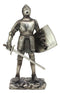 Ebros Holy Roman Empire Crusader Knight with Sword and Shield 7" Tall Figurine
