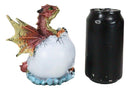 Ember Red Iridescent Jeweled Baby Wyrmling Dragon In Crystal Gem Egg Figurine