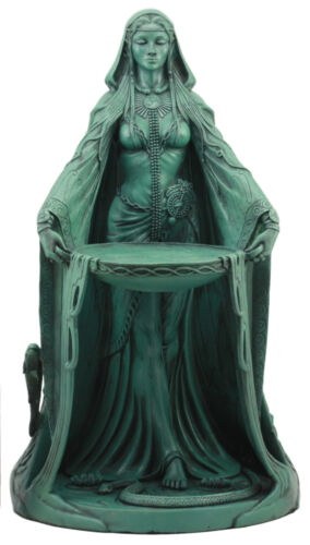 Ebros Green Maxine Miller Celtic Triple Goddess Danu With Cauldron Statue 16"H - Ebros Gift