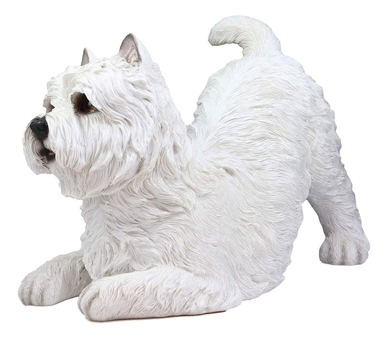 Ebros Large Lifelike West Highland Terrier White Westie Dog Statue 13.75"Long