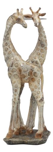 Large Mosaic Twin Reticulated Giraffe Couple Statue 12.5"Tall Giraffes Decor