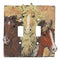 Rustic Western Chestnut Palomino Horses Double Toggle Switch Plate Cover 2pc Set