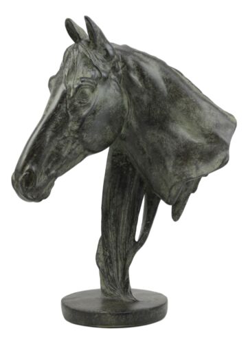Ebros Terracotta Horse Bust Sculpture 12.25" Tall Faux Granite Resin Decor Stallion Horse Head Statue