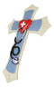 Physician Medic Blue Layered Wall Cross With Red Heart Stethoscope Doctor Nurse