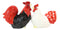 Ebros Chicken Black Rooster And White Hen Magnetic Salt And Pepper Shakers Set