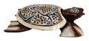 Balinese Wood Handicrafts Polkadot Shell Turtle Family Ashtray Box Figurine Set
