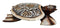 Balinese Wood Handicrafts Polkadot Shell Turtle Family Ashtray Box Figurine Set