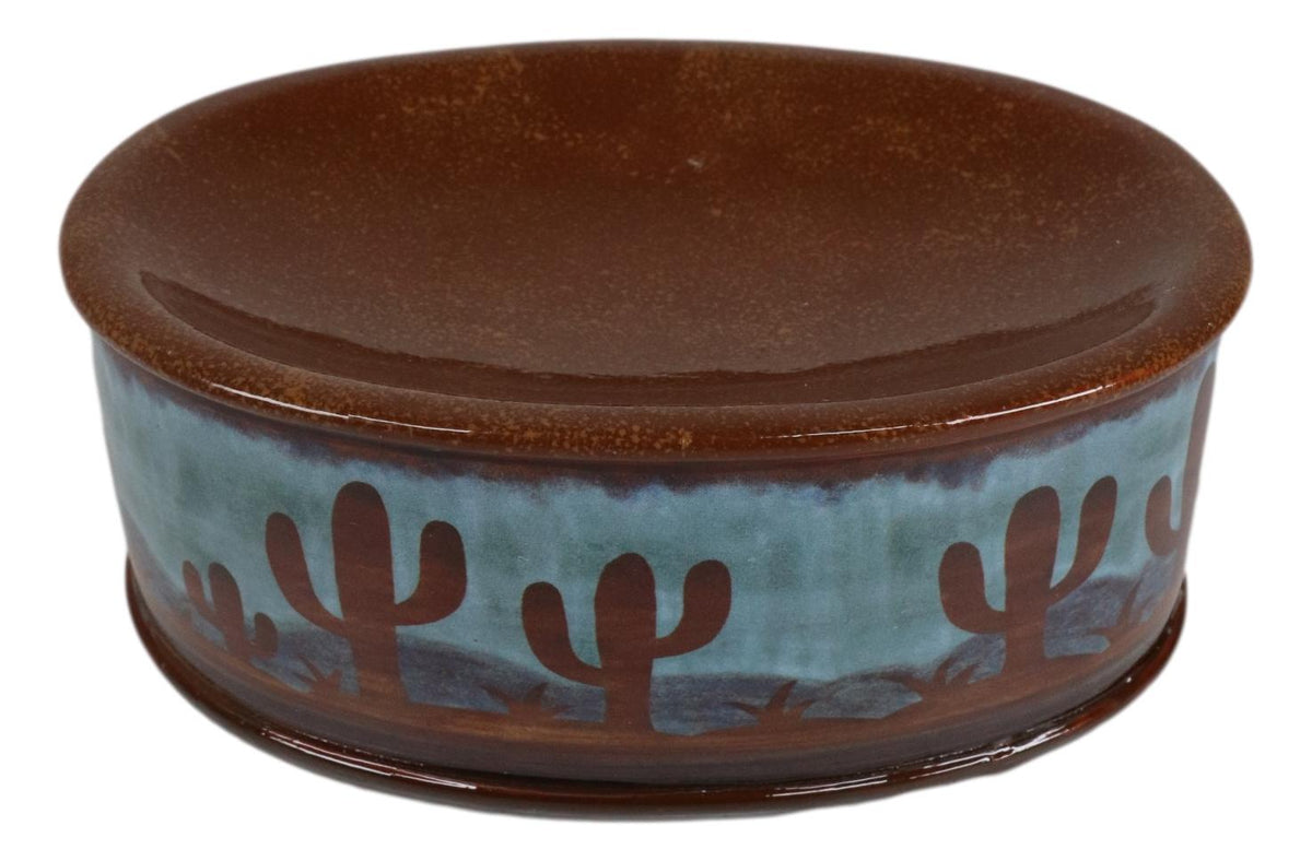 Ebros Rustic Southwestern Desert Cactus Arizona Bathroom Vanity Bar Soap Dish Holder
