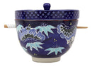 Ebros Udon Noodles & Tentsuyu Dipping Sauce 6"D Bowl & Choptick Set (Midinight)