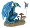 Amy Brown Strange Encounter Blue Dragon With Toadstool Pixie Fairy Figurine