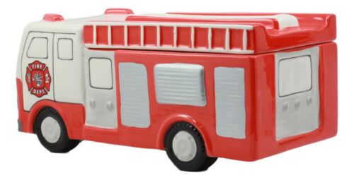 Ceramic Large 911 Vintage Fire Engine Cookie Jar 10.25"Long Kitchen Accessory