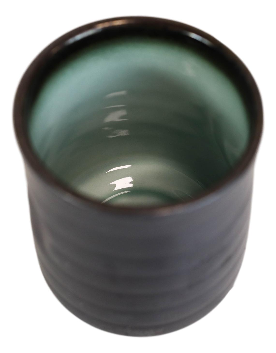 Pack Of 6 Ceramic Zen Blue Style Yunomi Notched Teacup Tea Cups Without Handles - Ebros Gift