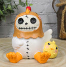 Ebros Furry Bones Chicken Nugget with Yellow Chick Figurine 3.5" Tall Skeleton