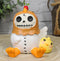Ebros Furry Bones Chicken Nugget with Yellow Chick Figurine 3.5" Tall Skeleton