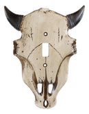 Set of 2 Rustic Western Bull Bison Cow Skull Single Toggle Switch Wall Plates