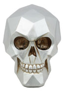 Silver Diamond Matrix Geometric Polygon Skull Statue Halloween Ghost Cranium