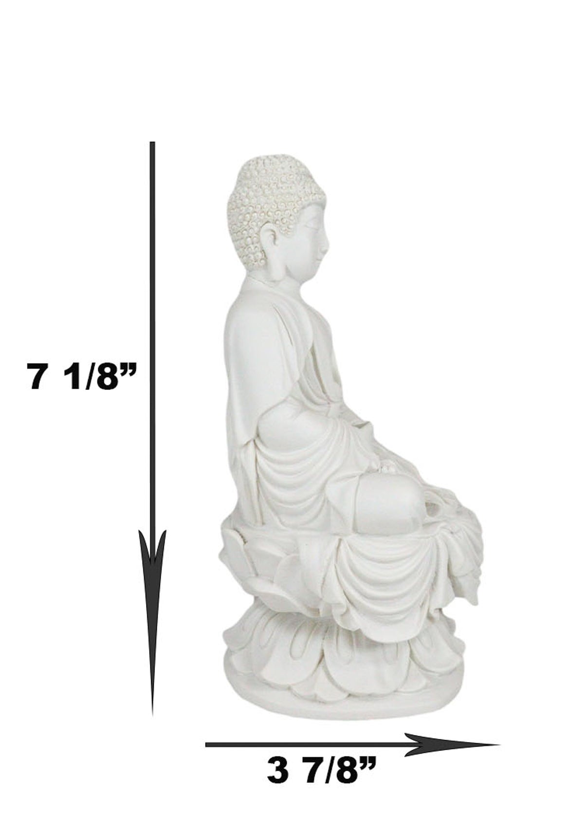 Eastern Enlightenment Meditating Buddha Amitabha Statue 7.25"H Home Altar Zen