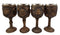 Ebros Odin Valkyrie Loki Battle Longship 7oz Resin Wine Goblet Chalice Set of 4