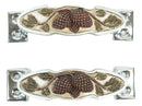 Rustic Western Pinecones Sprig Branch Drawer Cabinet Furniture Bar Pulls 2-Pack