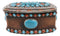 Southwest Boho Chic Navajo Vector Motif Turquoise Gems Decorative Jewelry Box