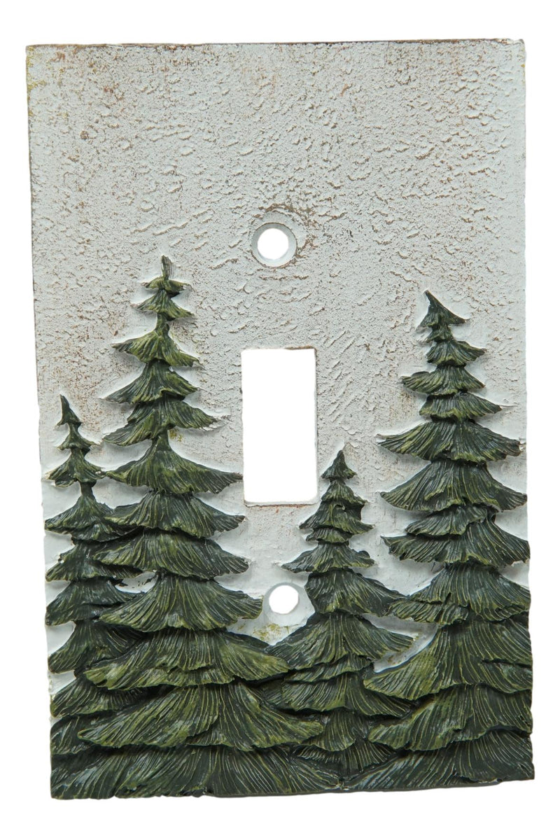 Rustic Evergreen Pine Trees Forest Wall Cover Plate 2-Pack Single Toggle Switch
