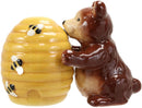 Ebros Bear Hugging Beehive With Bumblebees Ceramic Salt And Pepper Shakers Set