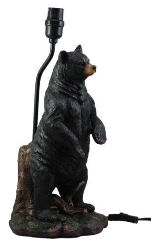 Large Standing Black Bear Surveyor Arkadius Desktop Table Lamp Decor Figurine - Ebros Gift