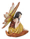 Ebros Gift Fall Fairy Figurine Red Oak Leaf Autumn Garden Faerie Fantasy Sculpture 5.5"H
