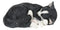Realistic Sleeping Tuxedo Black and White Cat 10" Feline Pet Pal Kitten Figurine