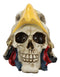 Native Tribal Indian Warrior Chief Bald Eagle Headdress Cape Hat Skull Figurine