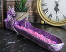 Ebros Magenta Sunset Dragon Guarding Pink Crystal River Incense Burner Holder