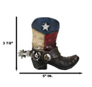 Rustic Western Cowboy Faux Leather Texas State Flag Boot With Spur Pen Holder
