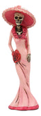 Ebros Gift Day of The Dead DOD Skeleton Lady Rosa with Pink and Red Cocktail Gown Figurine 8.25" Tall Sugar Rose Flower Fashion Diva Statue