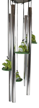 Ebros Pond Green Frog Family On Lily Pads Resonant Relaxing Wind Chime Patio