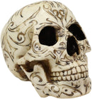 Ebros Bone Gothic Tribal Tattoo Phoenix Skull Figurine 6.5" Long Cranium Head