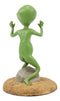 Ebros Gotcha! Area 51 Bizarre Green ET Roswell UFO Alien with Hands Up in Surrender Statue 4.5" Tall Extra Terrestrial Halloween Comical Funny Decorative Figurine Or Cake Topper Decoration