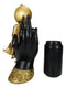Feng Shui Golden Fire Buddha Gautama Meditating On Black Mudra Hand Figurine