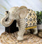 Ebros Large Gold Accent Mosaic Design Noble Elephant With Trunk Up Statue 9"L