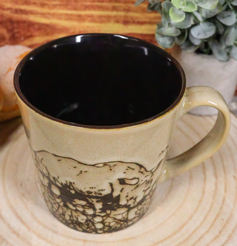 Safari Grasslands Black Rhinoceros Drinking Beverage Ceramic Mug 16oz