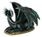 Legendary Horned Dark Green Scaled Dragon At Rest Figurine Dungeons Dragons