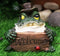 Set of 3 Green Toads Frogs Holding Welcome Kiss Me I Love U Signs Mini Figurines
