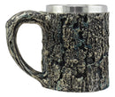 Ebros Nature Wild Bison Mug With Rustic Tree Bark Texture Design In Painted Bronze Finish 12oz Drink Beer Stein Tankard Coffee Cup
