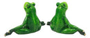 Meditating Twin Yoga Frogs Statue Buddha Frogs Decorative Sculpture Set 6"Long