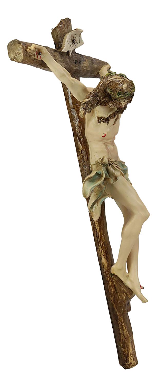 Ebros Large Jesus Christ at Calvary Crucifix INRI Wall Cross Hanging Plaque 20"H - Ebros Gift