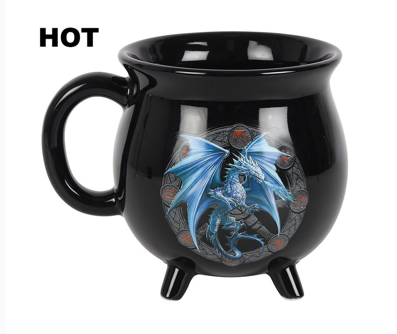 Wicca Sabbats Wheel of The Year Yule Dragon Heat Color Changing Cauldron Mug
