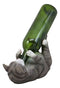 Ebros Feline Tabby Grey Kitty Cat Wine Bottle Holder Caddy Figurine (Grey)